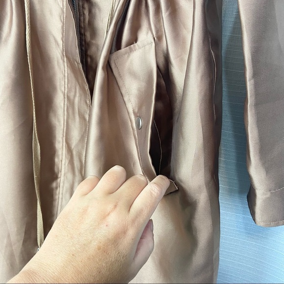 ASOS•bronze hooded spring lightweight parka trench coat size 8 - Picture 6 of 10